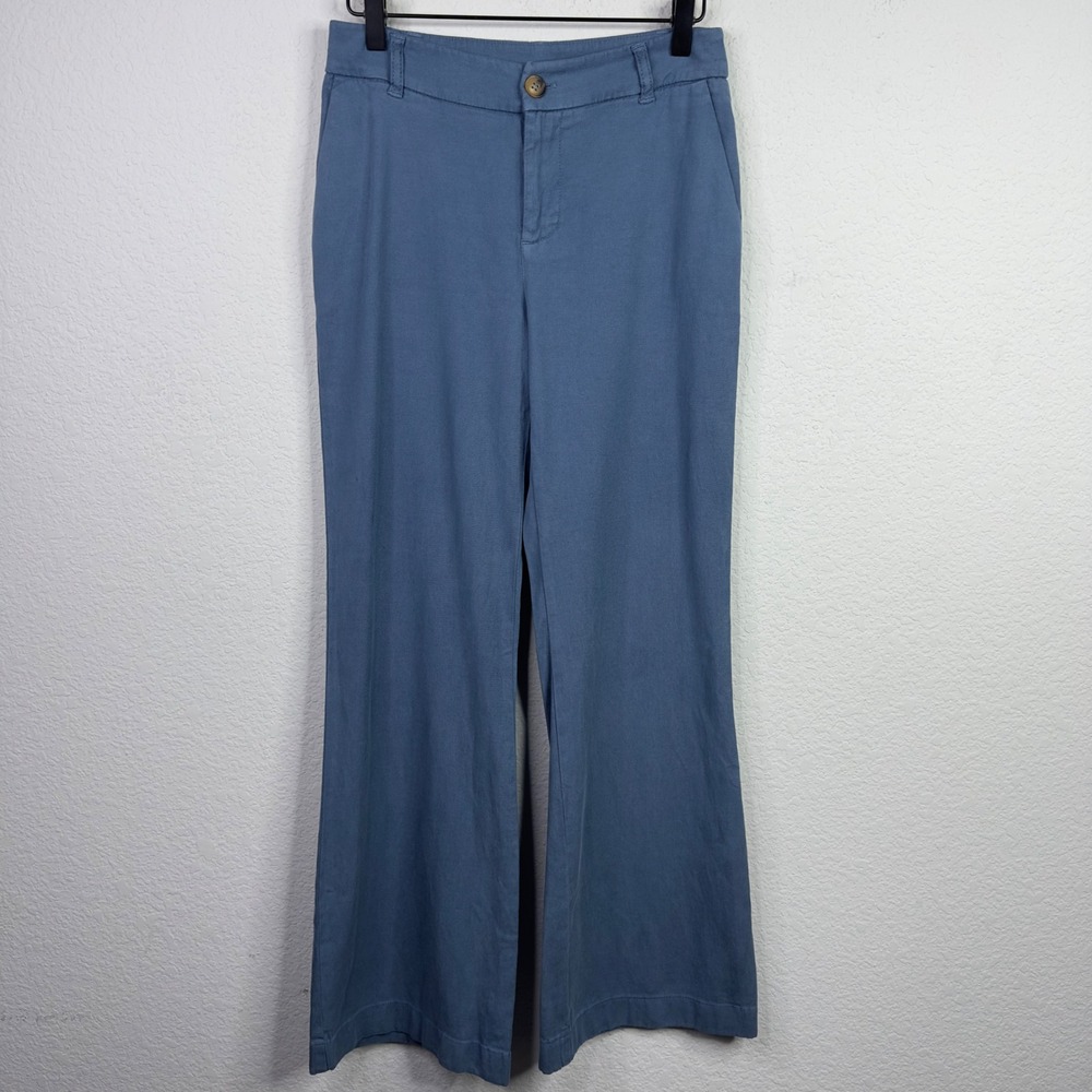 Summersalt Pants Womens 4 Blue Tencel Organic Cotton Wide Leg Coastal Minimalist
